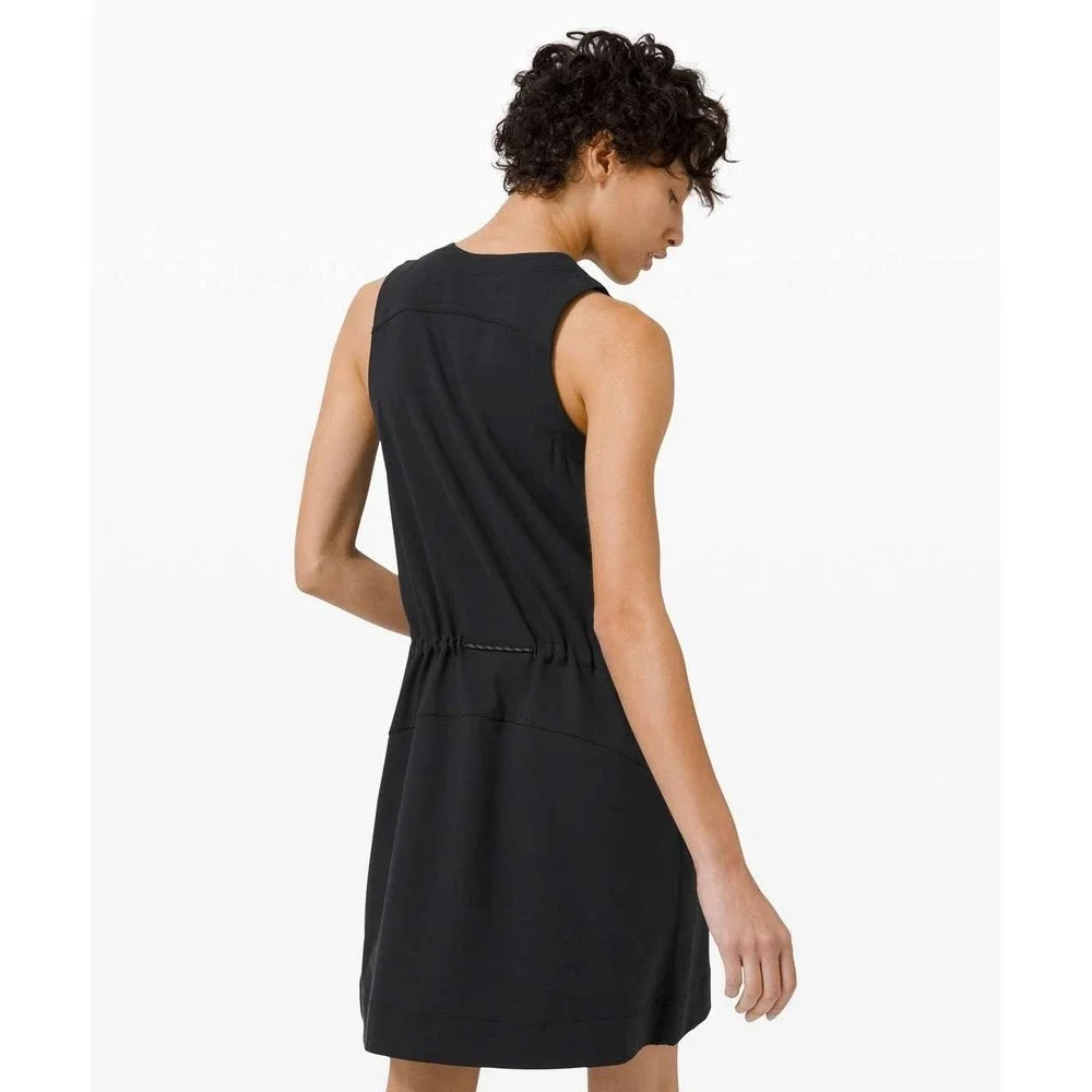 Lululemon Dynamic Days Dress Women's 4 Black Sleeveless Athleisure Outdoor Comfy